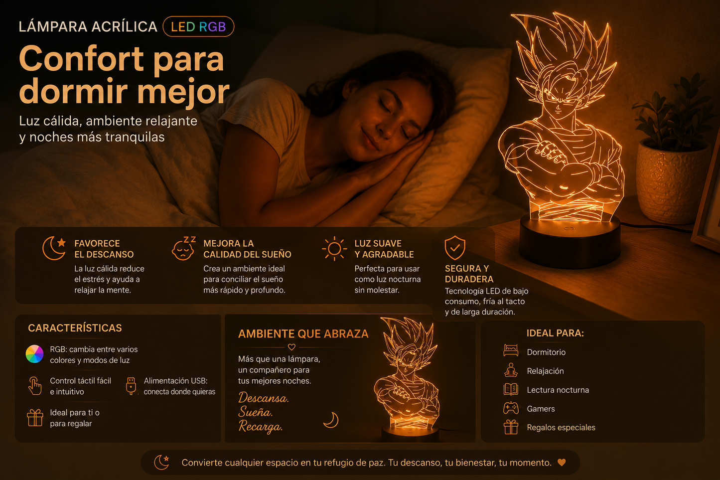 Guerrero Z - Lámpara Acrílica LED RGB
